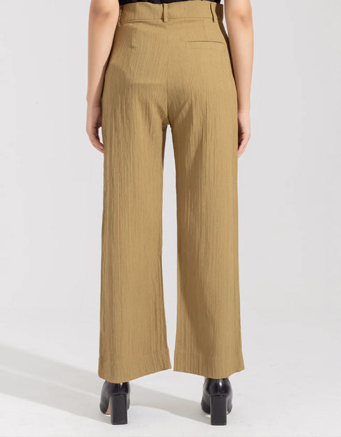 TEXTURED WIDE LEG PANTS